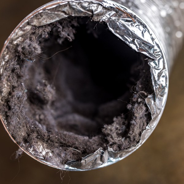 A dirty laundry flexible aluminum dryer vent