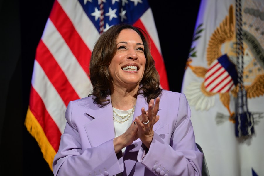 Vice President Kamala Harris speaks during the Rocket Foundation Summit On Gun Violence Prevention.