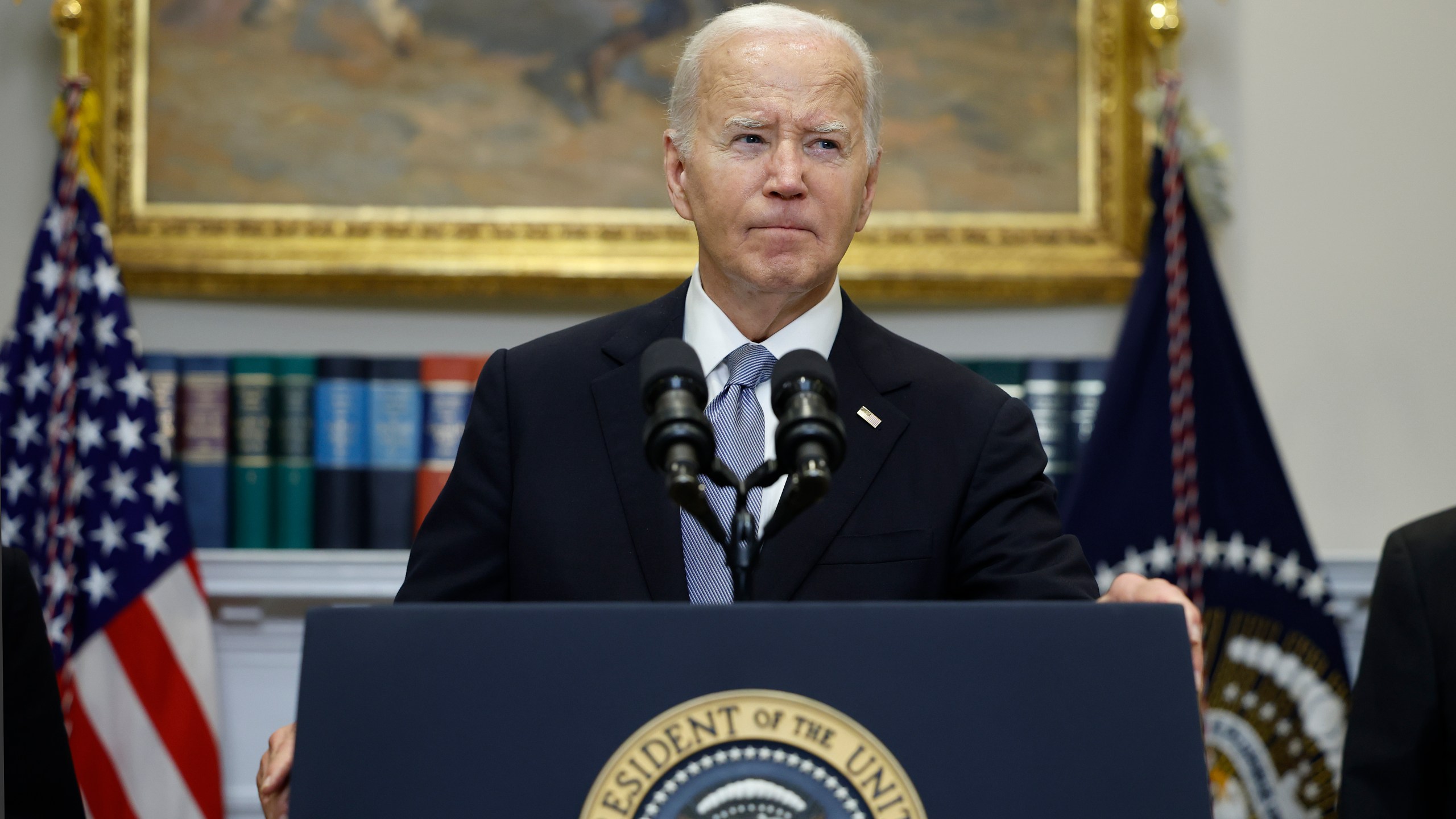 President Joe Biden delivering a message to the nation after the assassination attempt on former President Donald Trump.