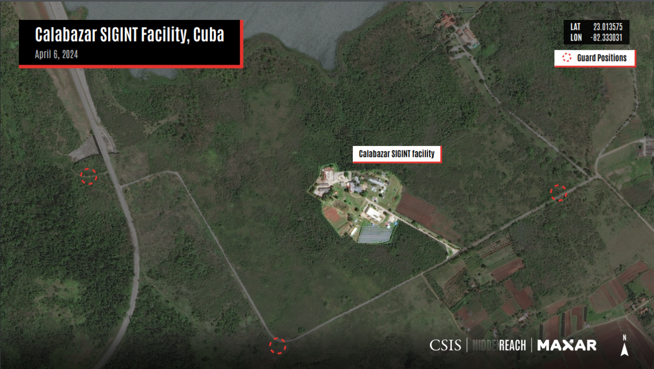 Satellite image of Calabazar SIGINT Facility, Cuba on April 6, 2024. (Credit: CSIS/Hidden Reach/Maxar 2024)