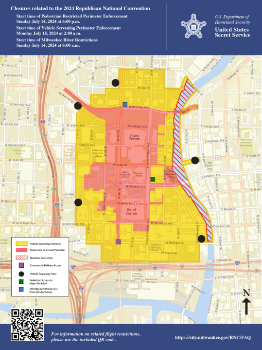 Map showing the security footprint of the RNC.