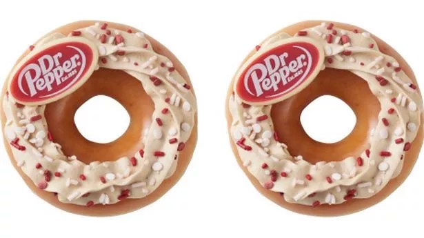 The Dr Pepper Kickoff Doughnut being sold by Krispy Kreme.