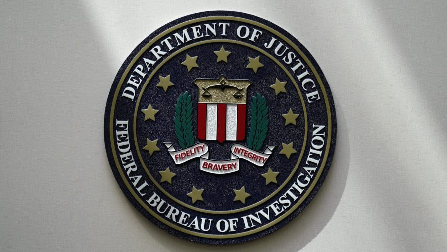 An FBI seal is seen on a wall on Aug. 10, 2022, in Omaha, Neb.