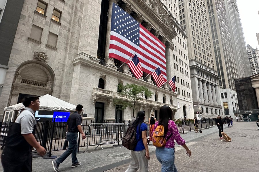 FILE - The New York Stock Exchange is shown Wednesday, July 17, 2024, in New York. In June the market suffered it's worst one-day drop since early 2023 and professional investors warn shakier times may be ahead given uncertainty about how quickly the Fed will cut interest rates and other big questions. (AP Photo/Peter Morgan, File)