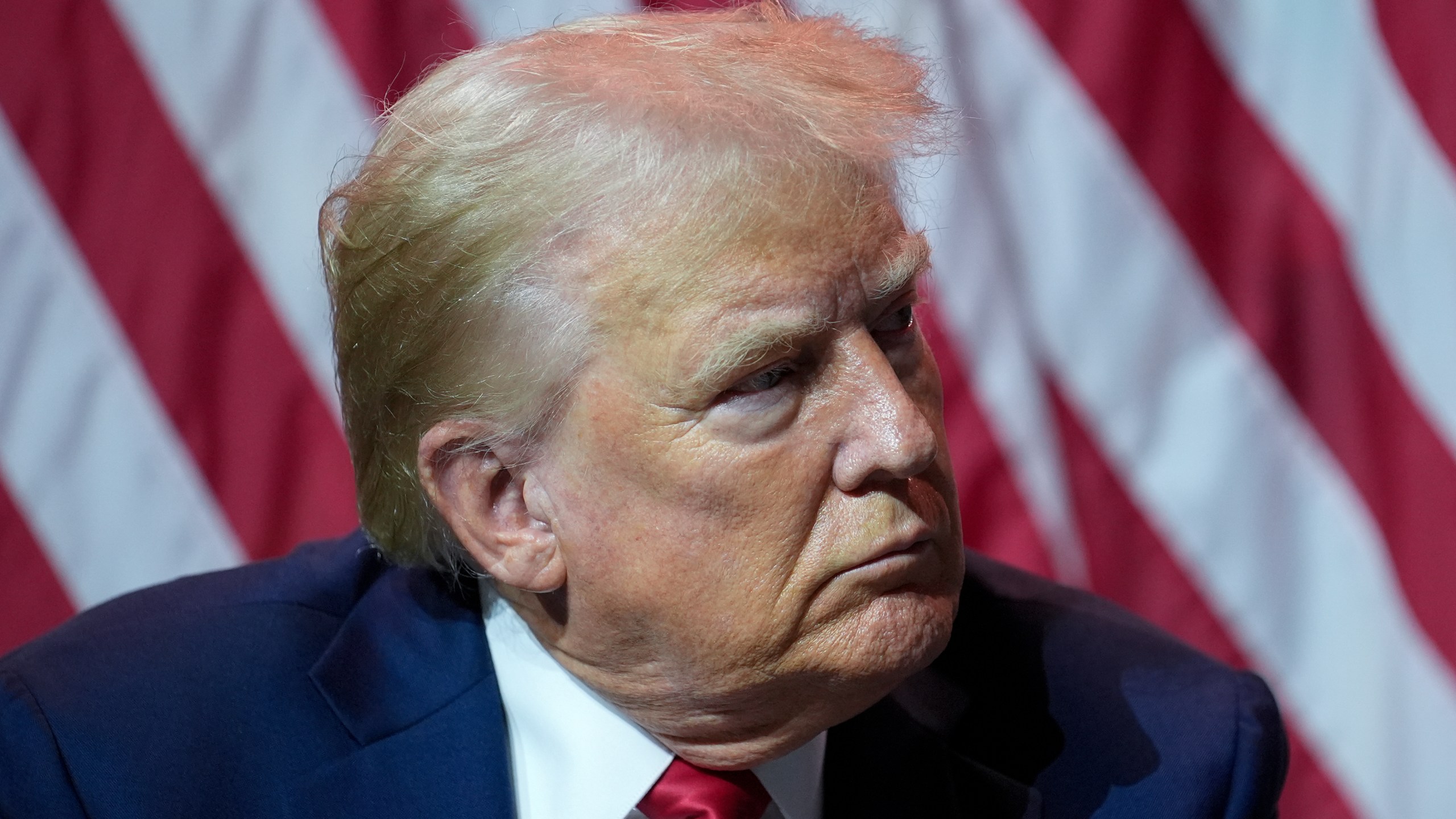 Republican presidential candidate former President Donald Trump speaks at the National Association of Black Journalists, NABJ, convention, Wednesday, July 31, 2024, in Chicago. (AP Photo/Charles Rex Arbogast)