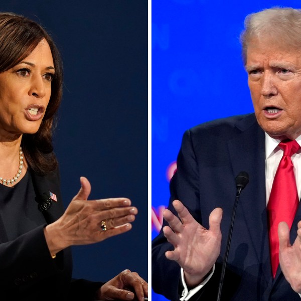 A composite image of Democratic candidate Kamala Harris and Republican candidate Donald Trump.