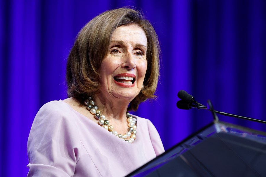 Democratic Speaker Emerita Nancy Pelosi speaks at the North Carolina Democratic Unity Dinner fundraiser in Raleigh, N.C., Saturday, July 20, 2024. (AP Photo/Karl B DeBlaker)