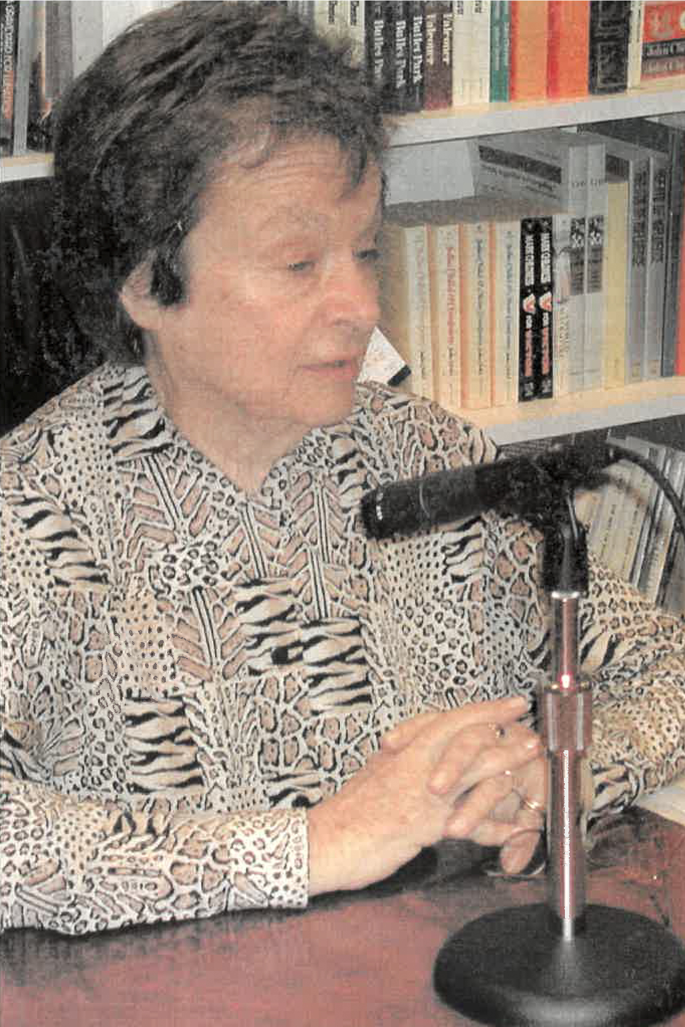 This photo provided by Random House shows Betty Prashker doing an interview for an oral history in 2001. (Random House via AP)