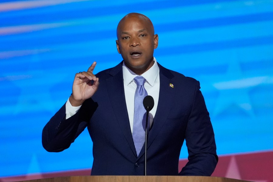 Maryland Gov. Wes Moore speaks during the Democratic National Convention Wednesday, Aug. 21, 2024, in Chicago. (AP Photo/J. Scott Applewhite)