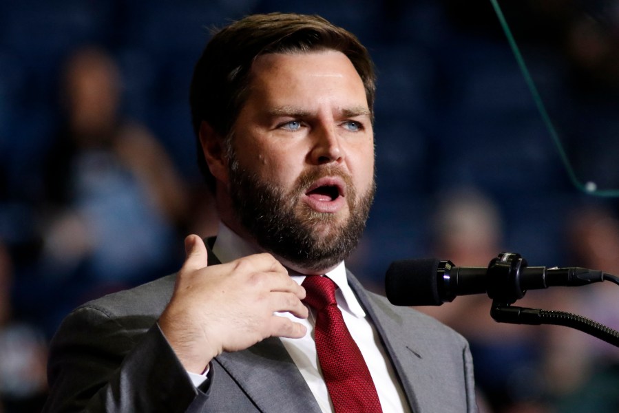 JD Vance, Republican candidate for U.S. Senate in Ohio, speaks at a campaign rally.