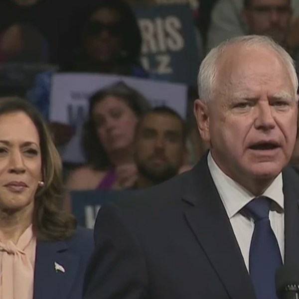 Tim Waltz made his debut as Kamala Harris' running mate at a rally in Pennsylvania on Tuesday.