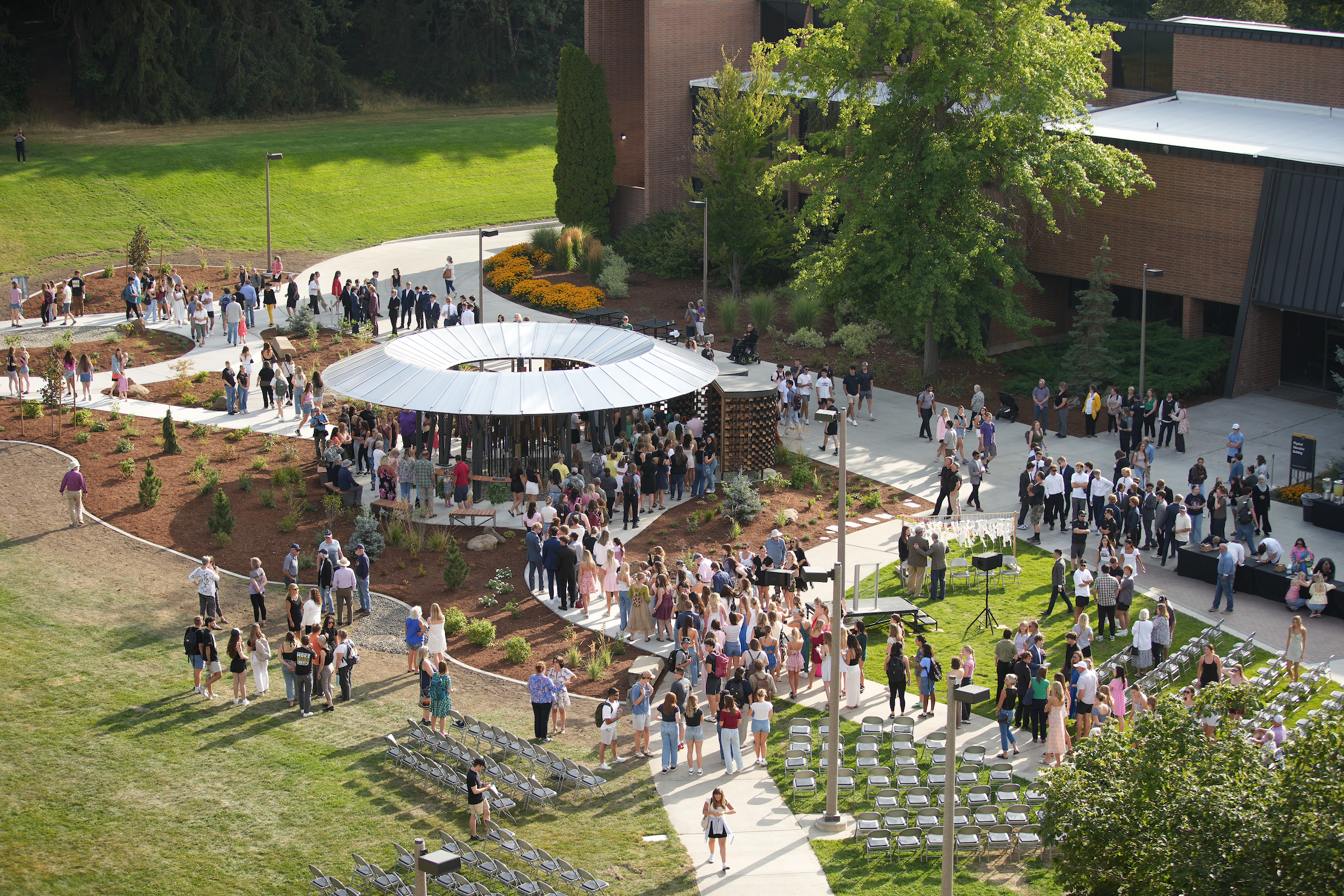 Overview of the Vandal Healing Garden and Memorial on Aug. 21, 2024.