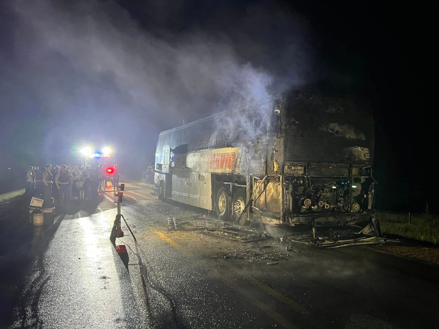 Another Photo of the Sioux City Explorers' Bus After Early Morning Fire courtesy J.D. Scholten