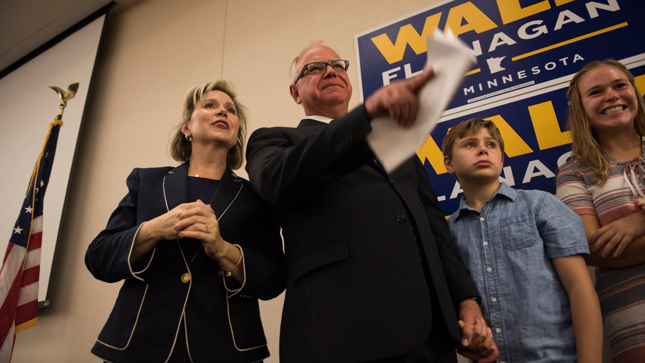 A picture of Tim Walz and his family.