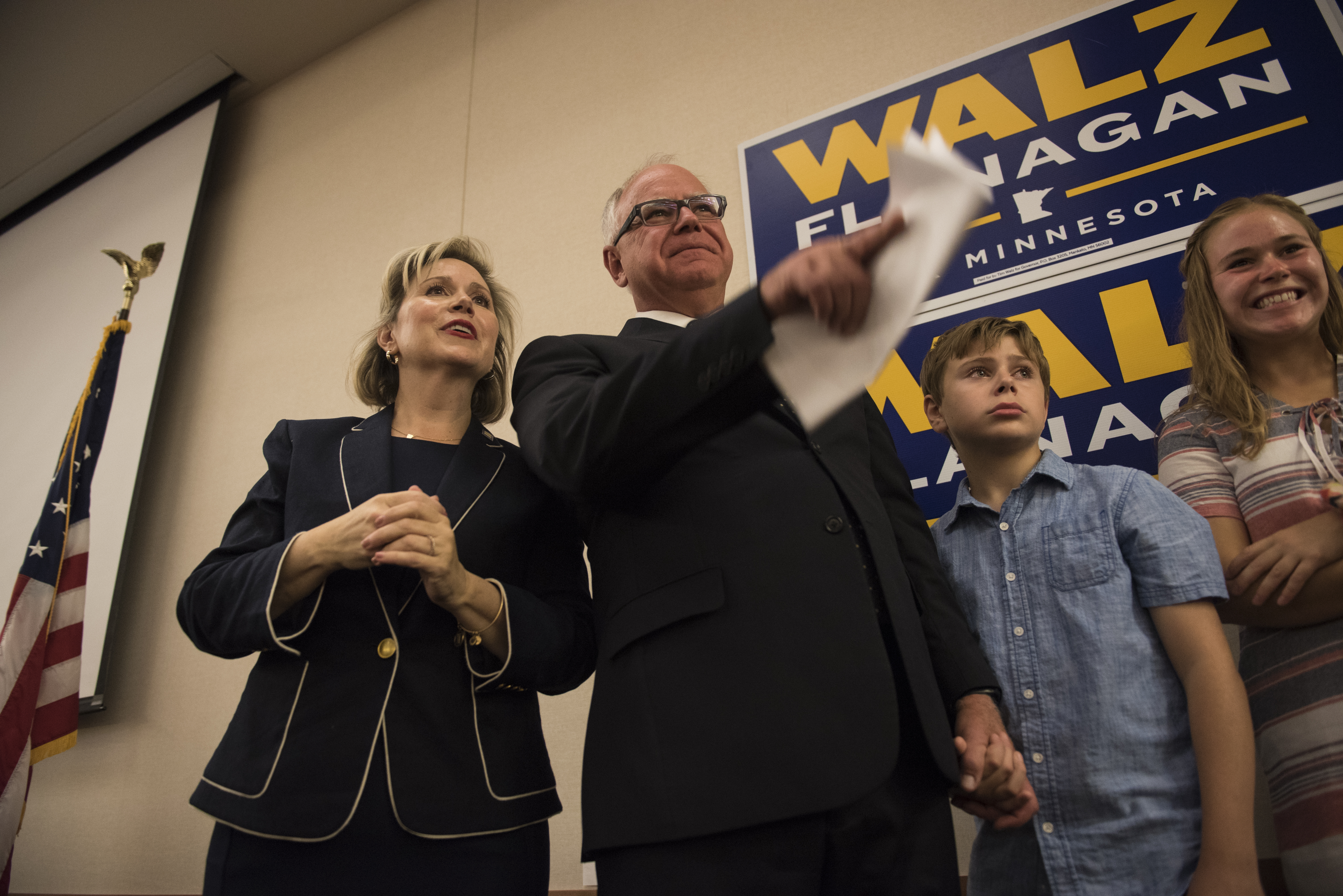 A picture of Tim Walz and his family.