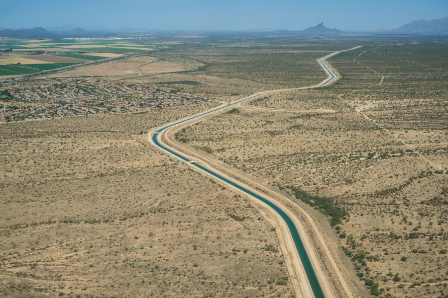 Aerial view of CAP, Central Arizona Project