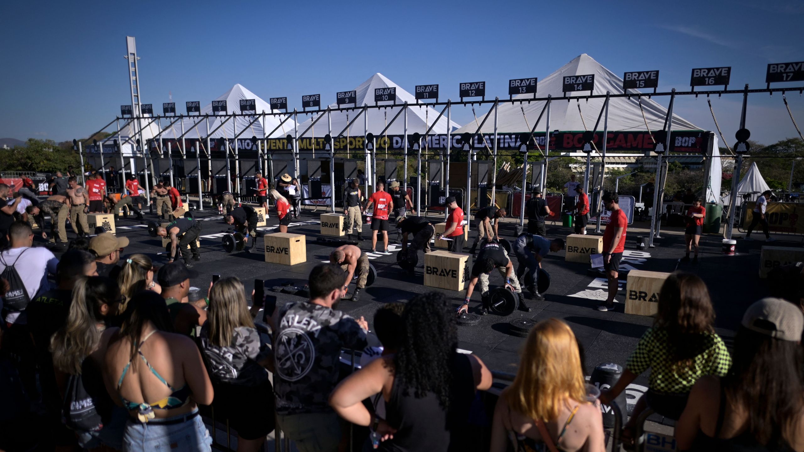 Athletes participate in a crossfit competition