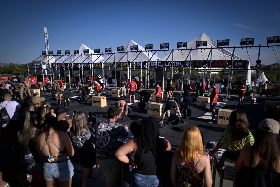 Athletes participate in a crossfit competition