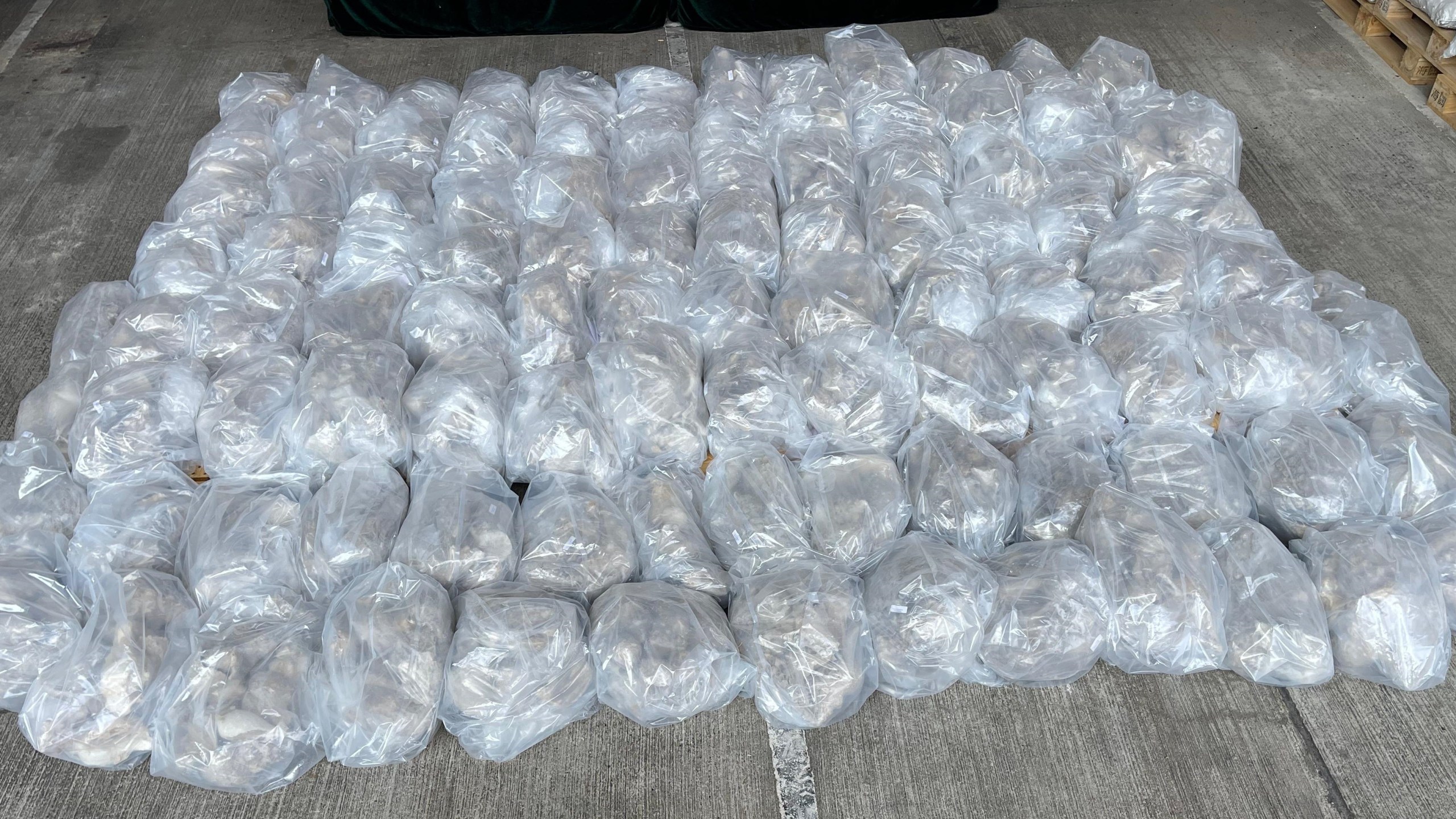 A batch of suspected solid methamphetamine detected by Hong Kong customs.