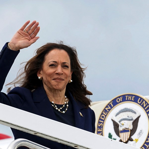 Kamala Harris boards Air Force Two as she departs for Houston, Texas, from Joint Base Andrews in Maryland, on July 31st.