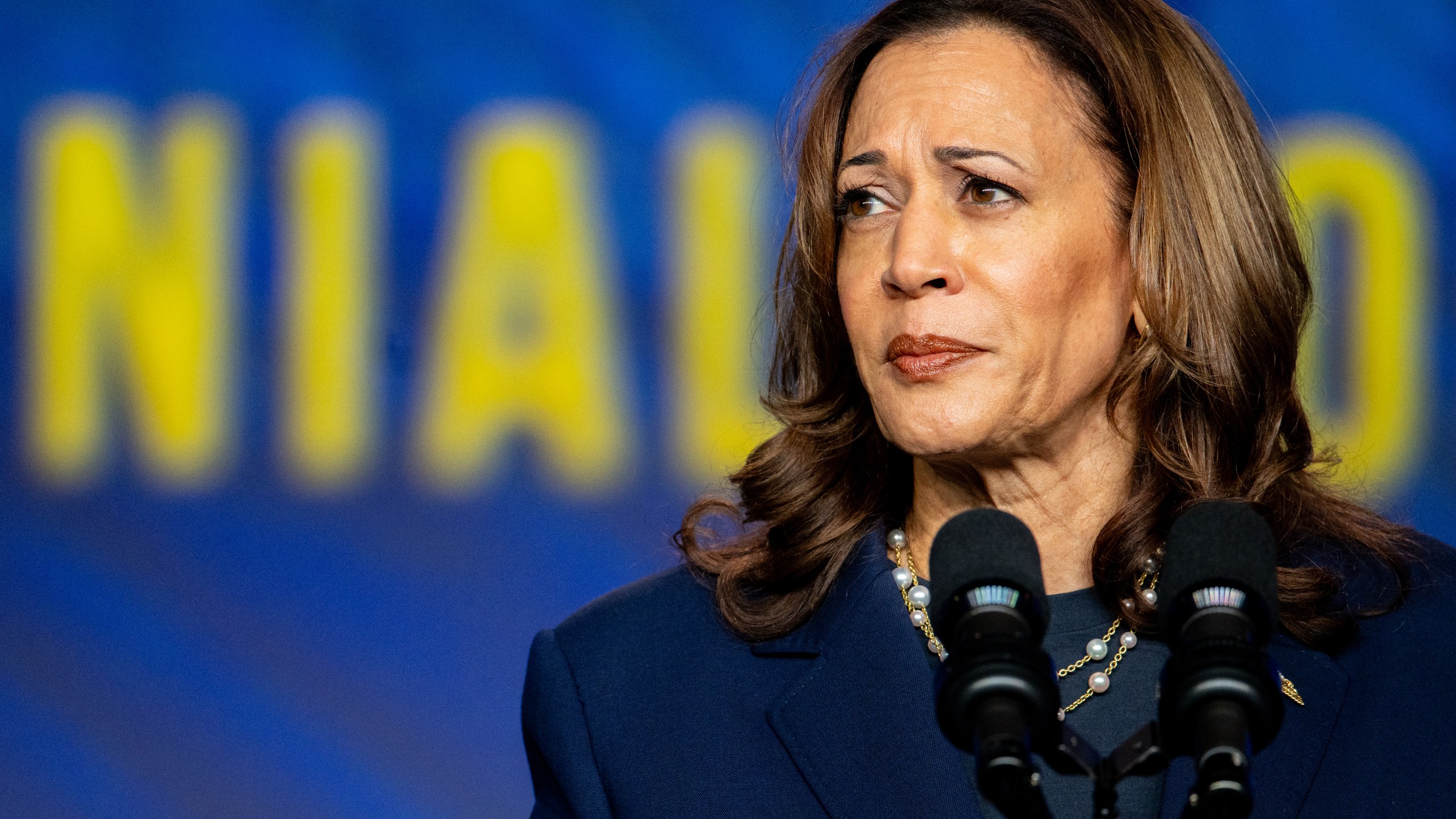 Democratic presidential candidate Kamala Harris speaks in Houston.