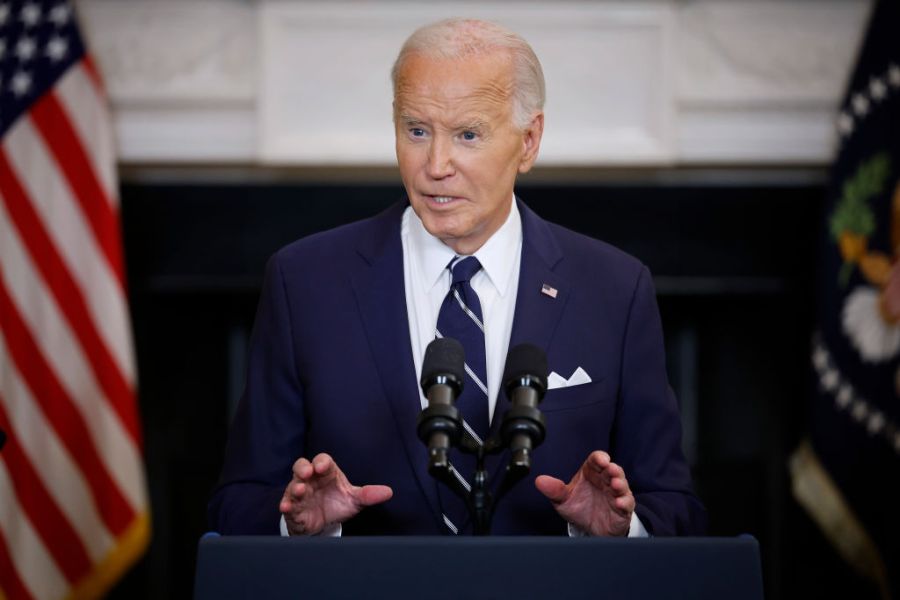 President Joe Biden at a press conference.