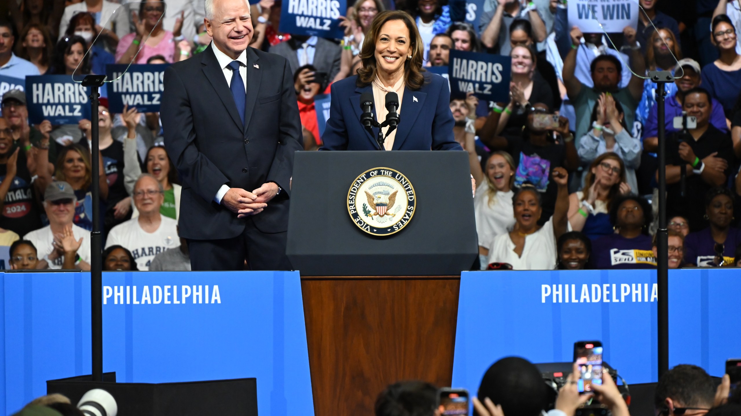 Kamala Harris and Tim Walz