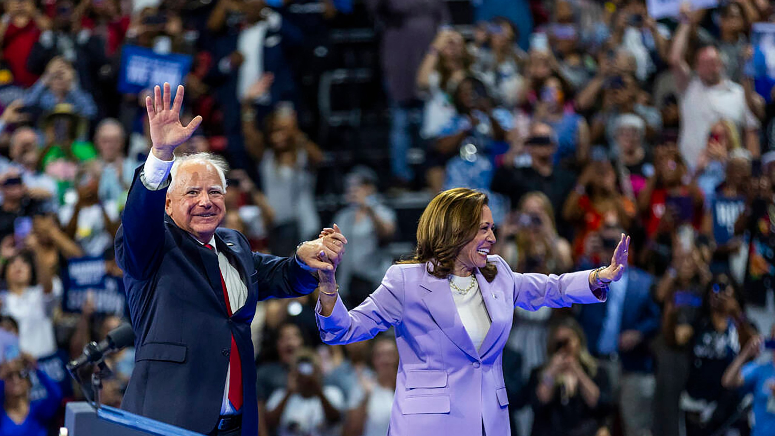 Kamala Harris and Tim Walz