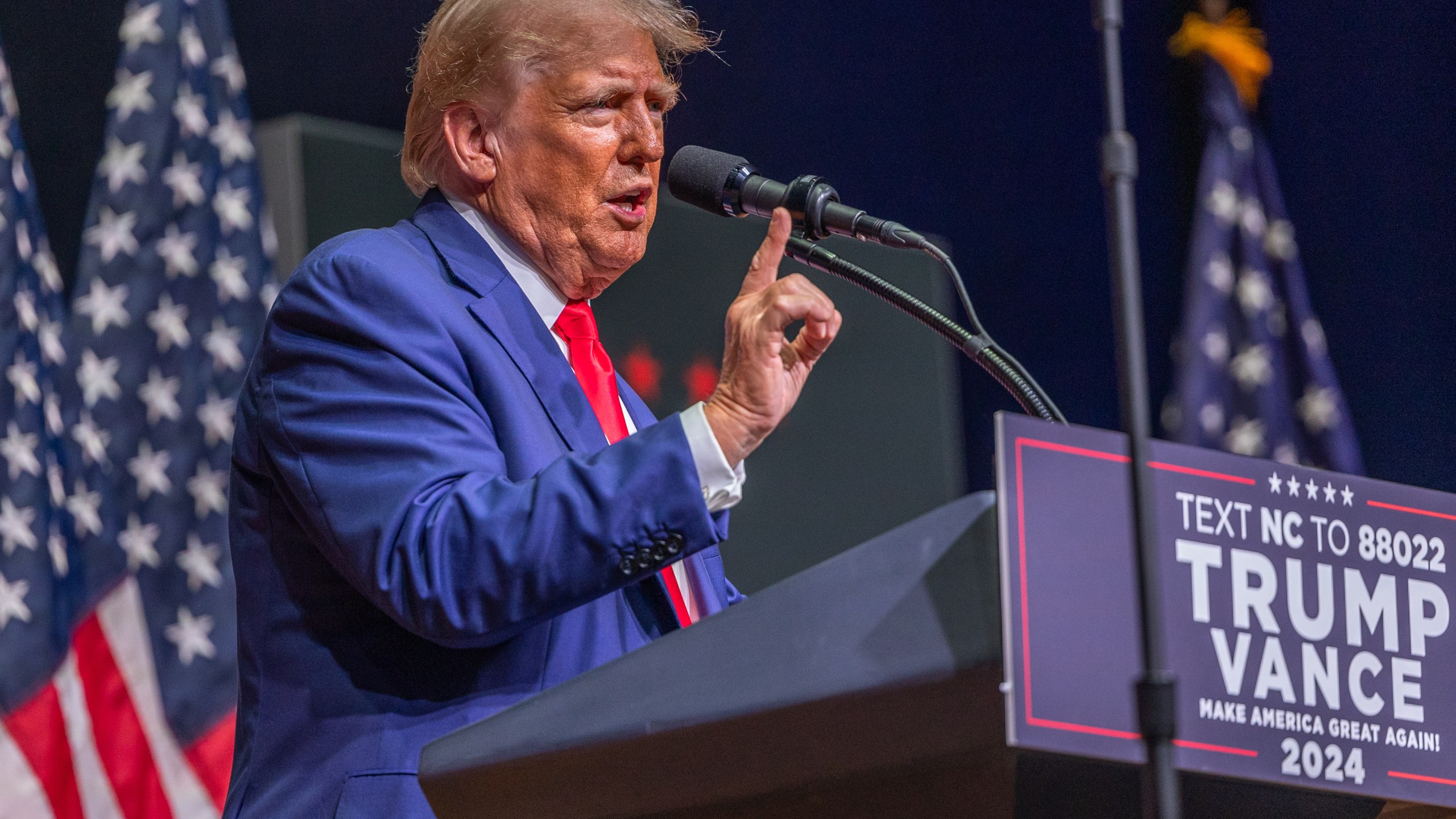 President Trump speaking in North Carolina