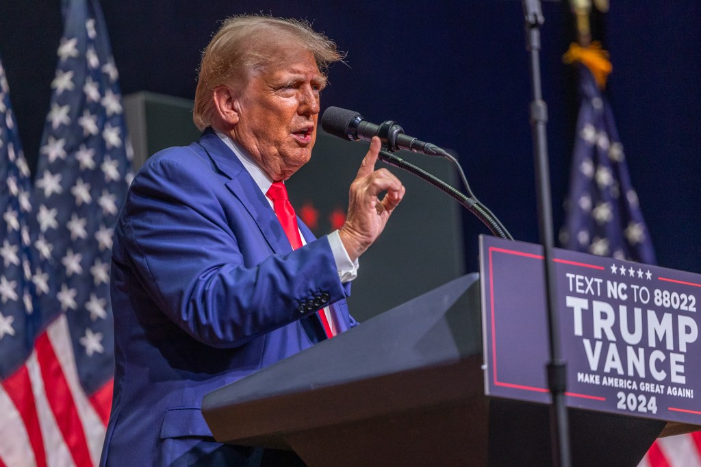 President Trump speaking in North Carolina