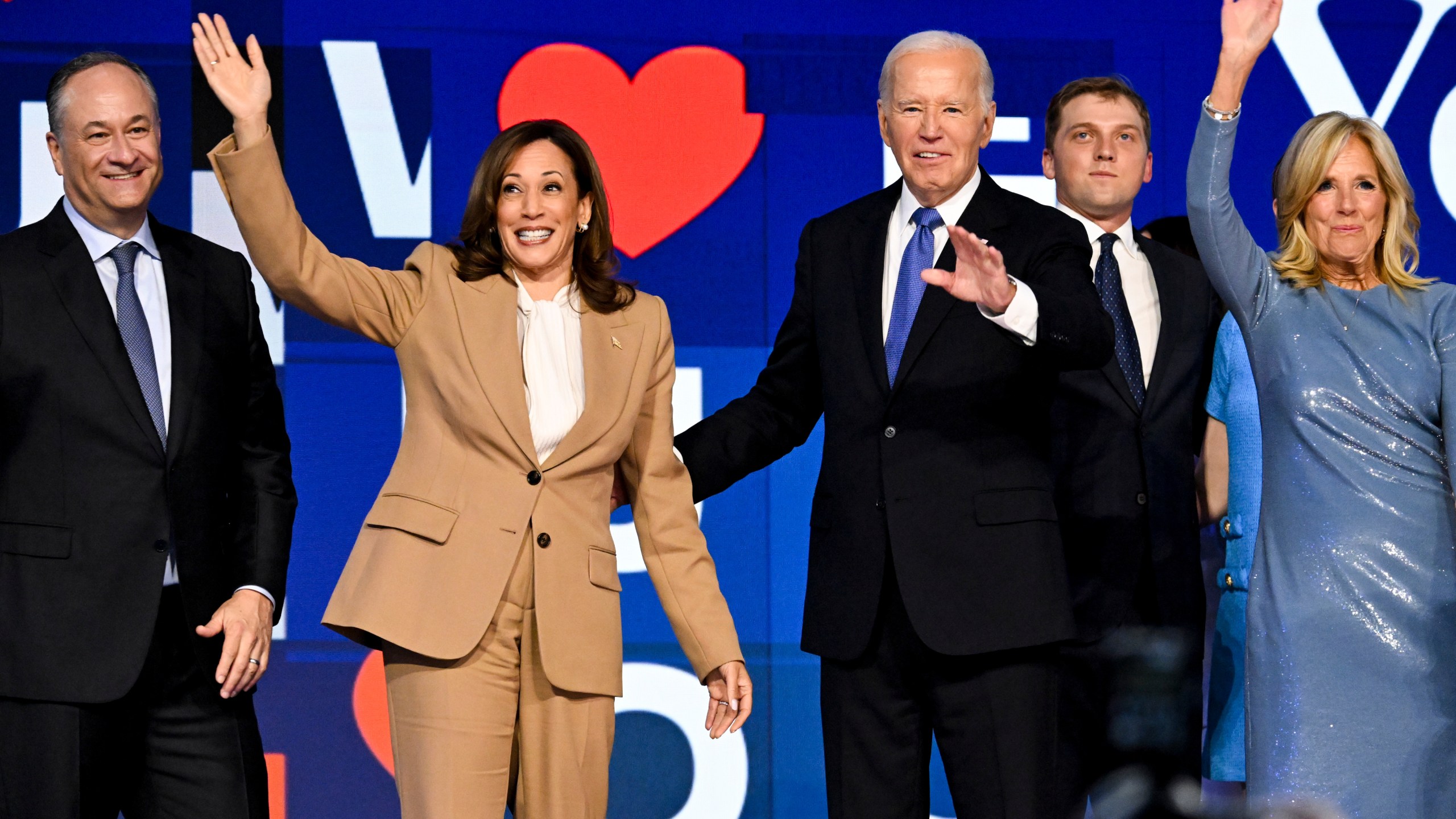 Kamala Harris and Joe Biden in Chicago on Aug. 19,2024.