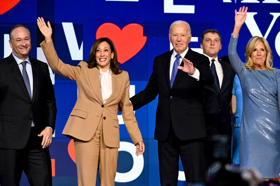 Kamala Harris and Joe Biden in Chicago on Aug. 19,2024.