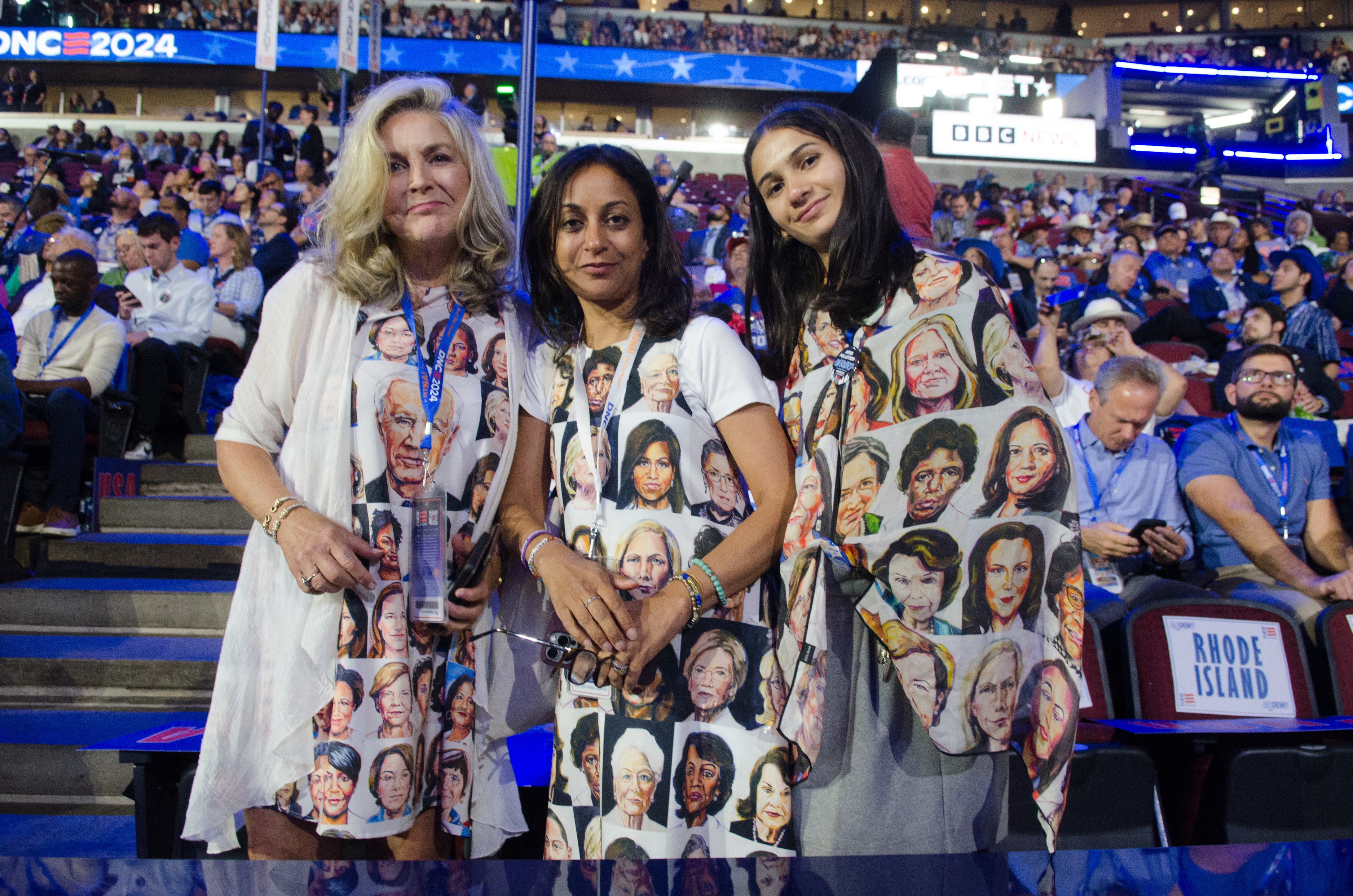 Supporters are seen during the 2024 Democratic National Convention in Chicago, Illinois, United States on August 19, 2024.