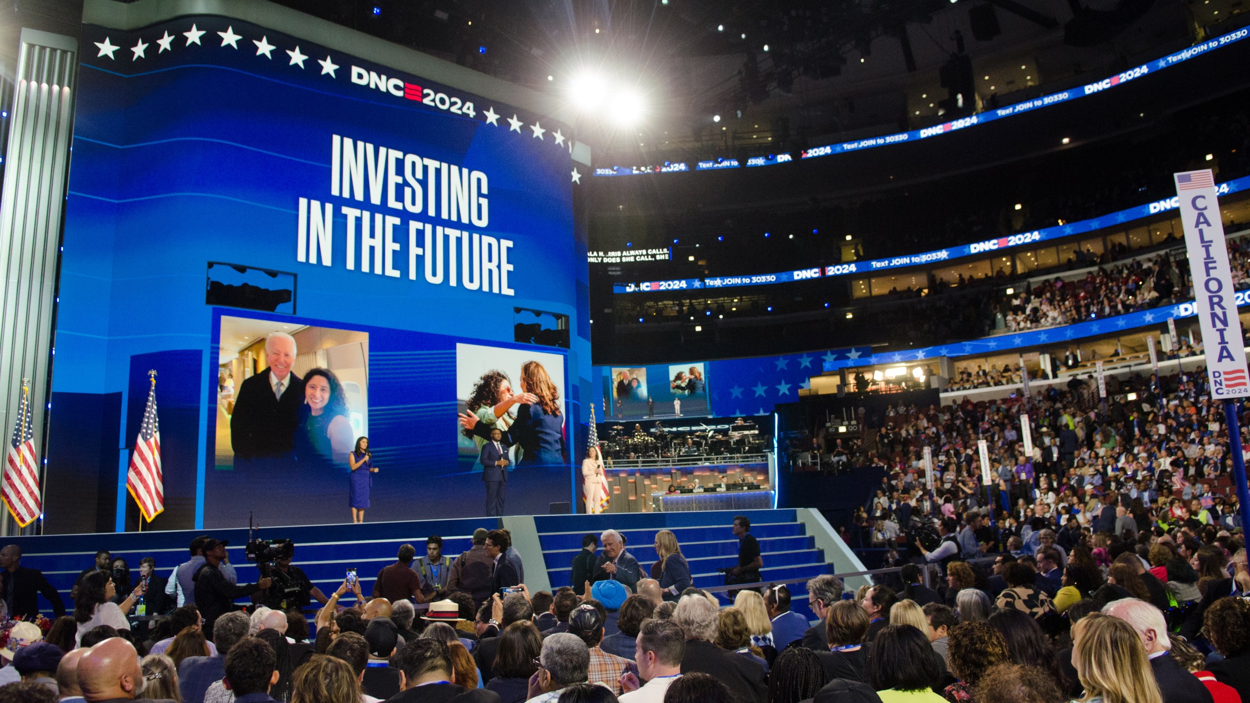 A view of the United Center during the 2024 Democratic National Convention in Chicago, Illinois, United States on August 19, 2024.