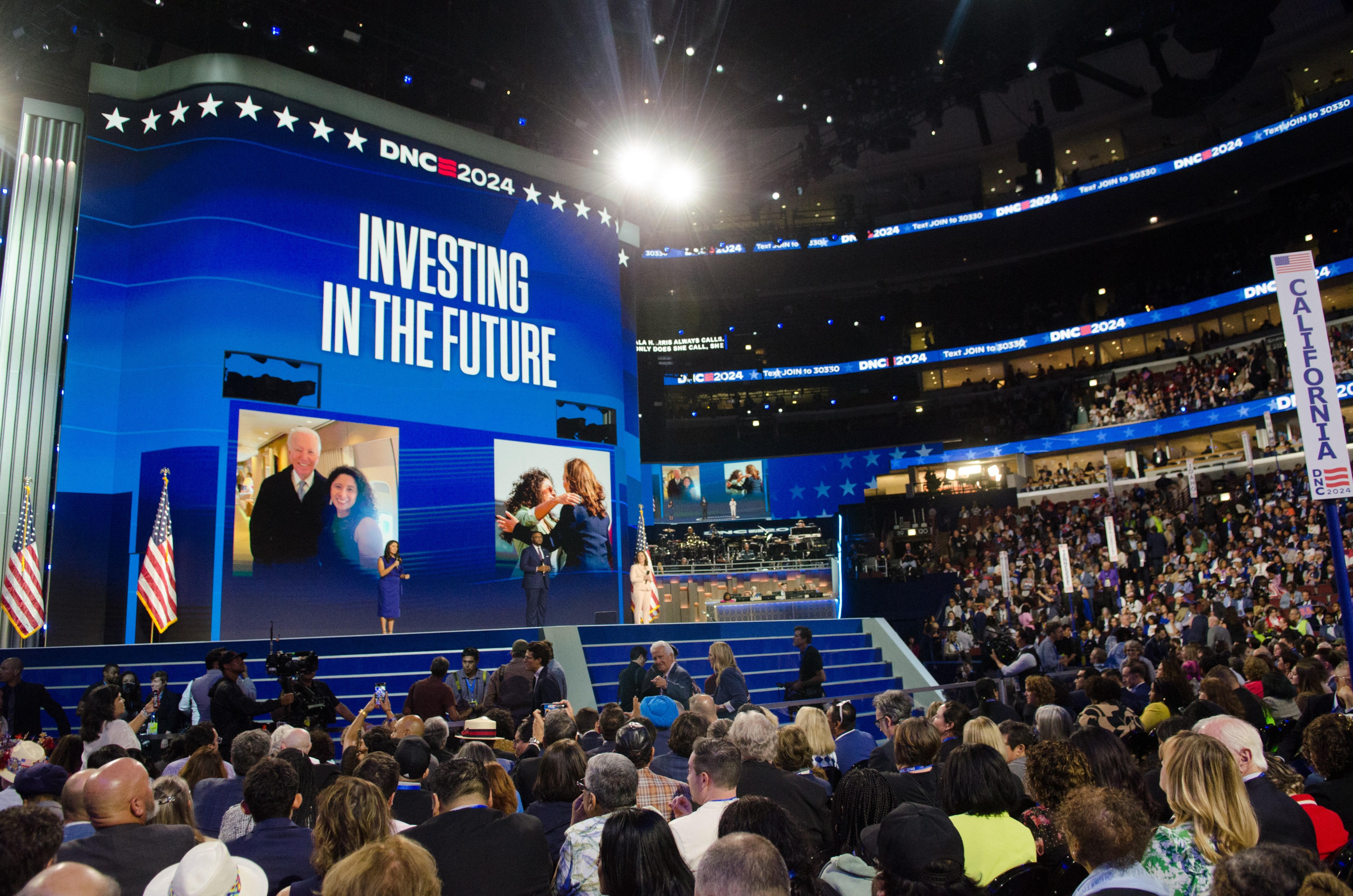 A view of the United Center during the 2024 Democratic National Convention in Chicago, Illinois, United States on August 19, 2024.