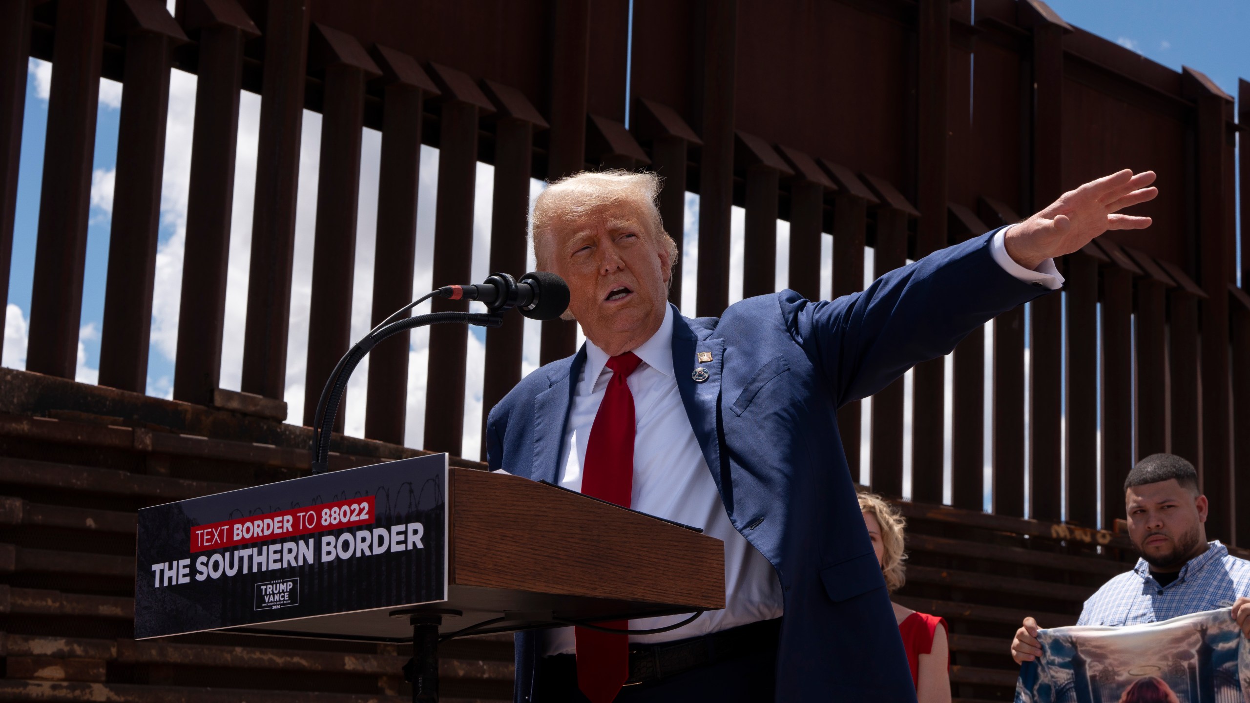 Donald Trump speaks at a campaign event in Arizona.