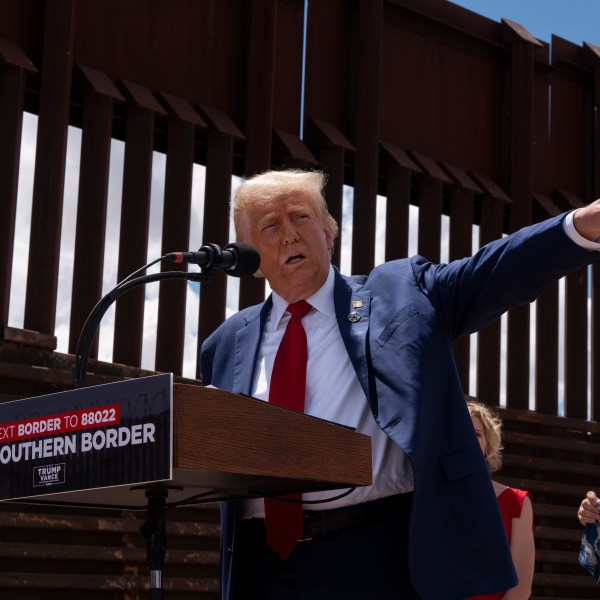 Donald Trump speaks at a campaign event in Arizona.