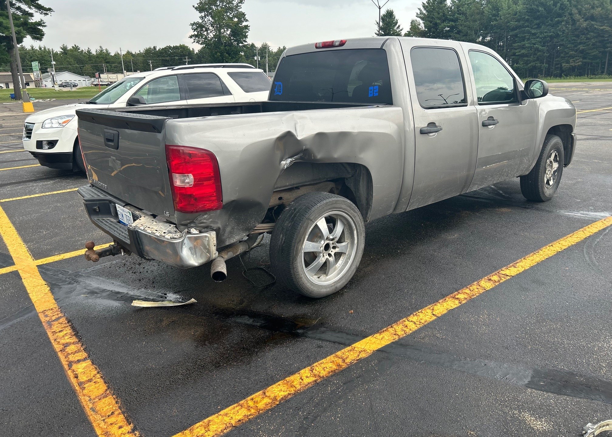 A damaged truck.