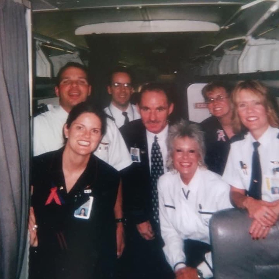 Old photos of former flight attendant Paul Veneto when he worked for United Airlines.