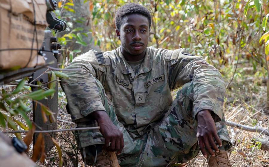 A man in an Army uniform.