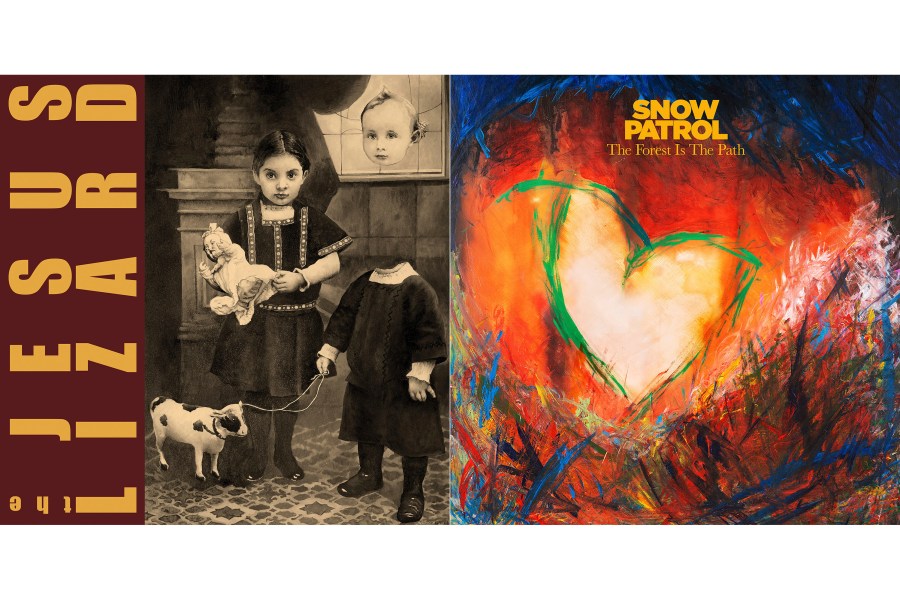 This combination of album covers shows “Rack” by The Jesus Lizard, left, and "The Forest Is The Path" by Snow Patrol. (Ipecac Recordings via AP, left, and Polydor/UMG via AP)