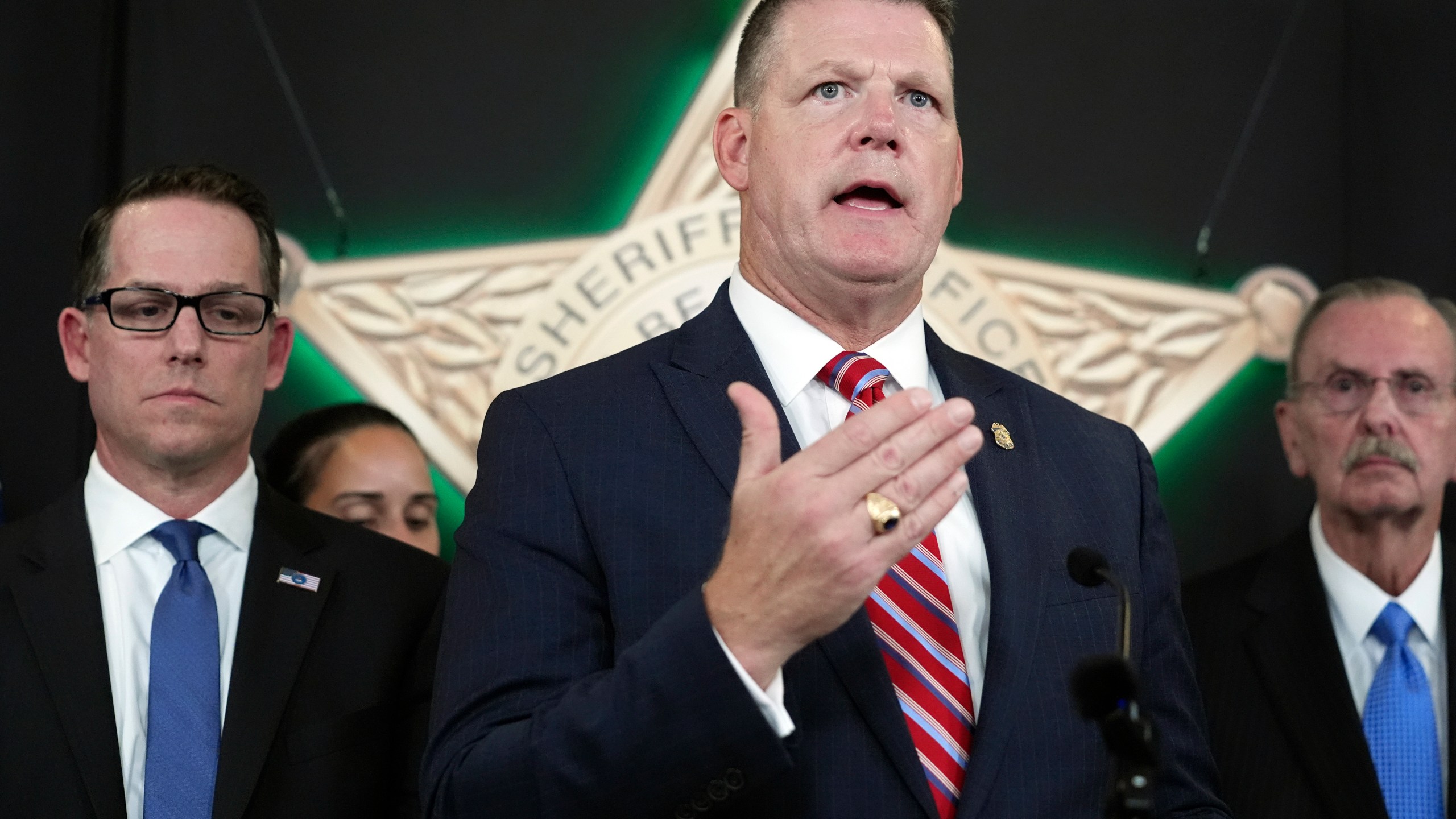 Ronald Rowe Jr., the acting director of the Secret Service, speaks during a news conference by law enforcement officials, Monday, Sept. 16, 2024, at the Palm Beach County Sheriff's Office in West Palm Beach, Fla., to provide an update on the investigation into the apparent assassination attempt of Republican presidential nominee former President Donald Trump. (AP Photo/Wilfredo Lee)