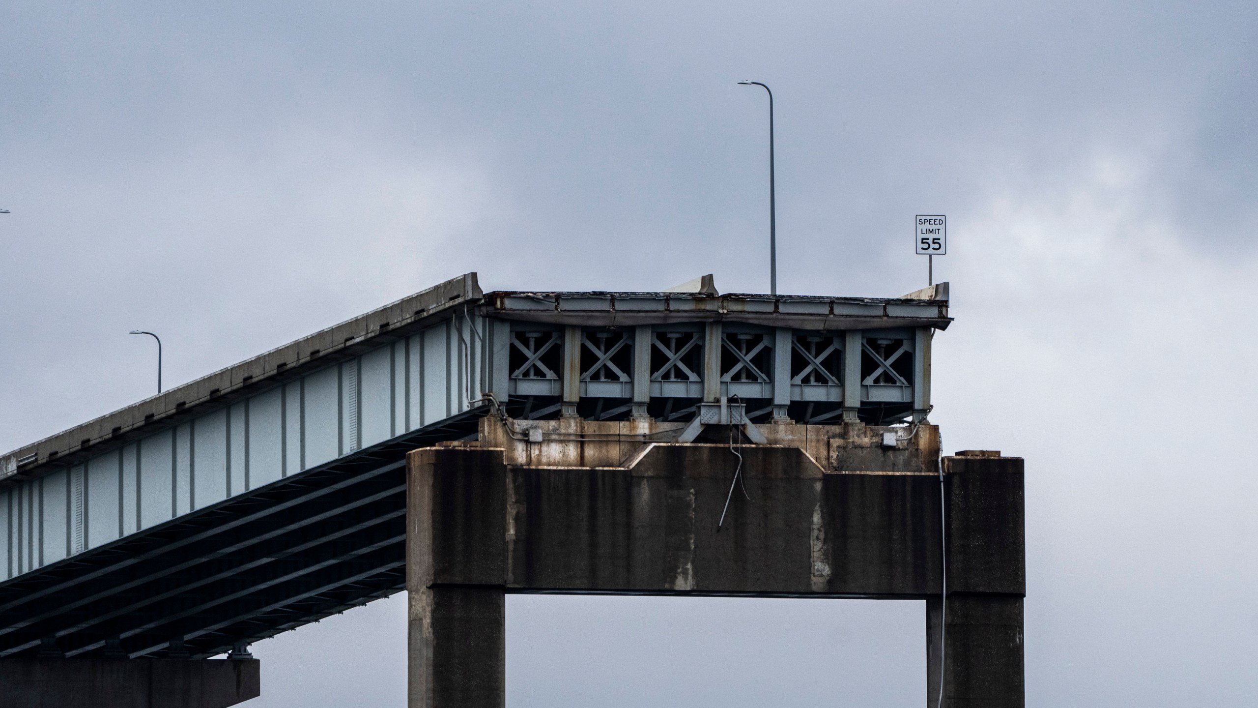 FILE - A section of the damaged and collapsed Francis Scott Key Bridge is seen, in the Baltimore port, Monday, April 1, 2024. (Kaitlin Newman/The Baltimore Banner via AP, file)