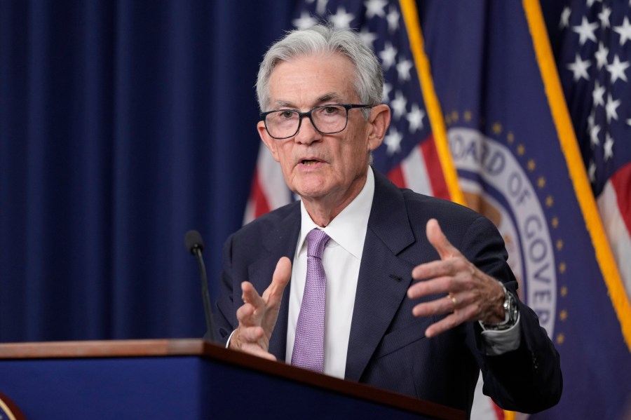 Federal Reserve Board Chairman Jerome Powell speaks during a news conference at the Federal Reserve in Washington, Wednesday, Sept. 18, 2024. (AP Photo/Ben Curtis)