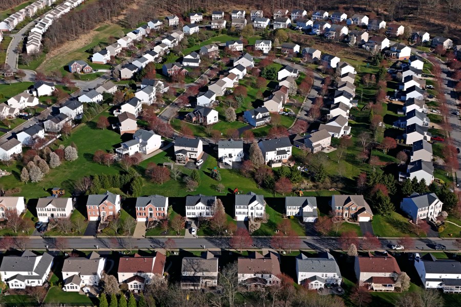 FILE - A housing development in Cranberry Township, Pa., is shown on March 29, 2024. (AP Photo/Gene J. Puskar)