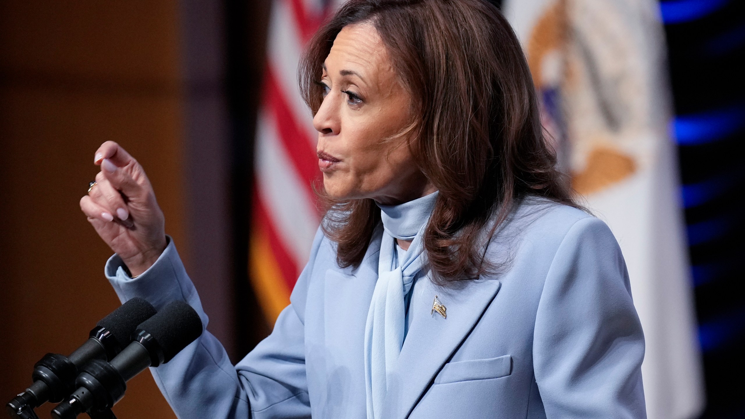 Democratic presidential nominee Vice President Kamala Harris speaks at the Congressional Hispanic Caucus Institute (CHCI) leadership conference, Wednesday, Sept. 18, 2024, in Washington. (AP Photo/Jacquelyn Martin)