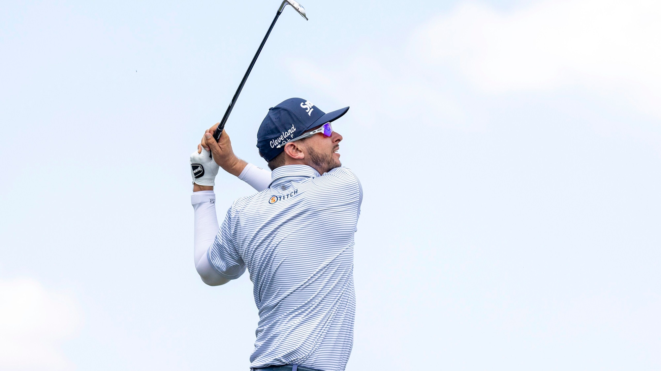 Legion XIII alternate John Catlin hits from the 11th tee during the semifinals of LIV Golf Team Championship Dallas at Maridoe Golf Club, Saturday, Sept. 21, 2024, in Carrollton, Texas. (LIV Golf via AP)