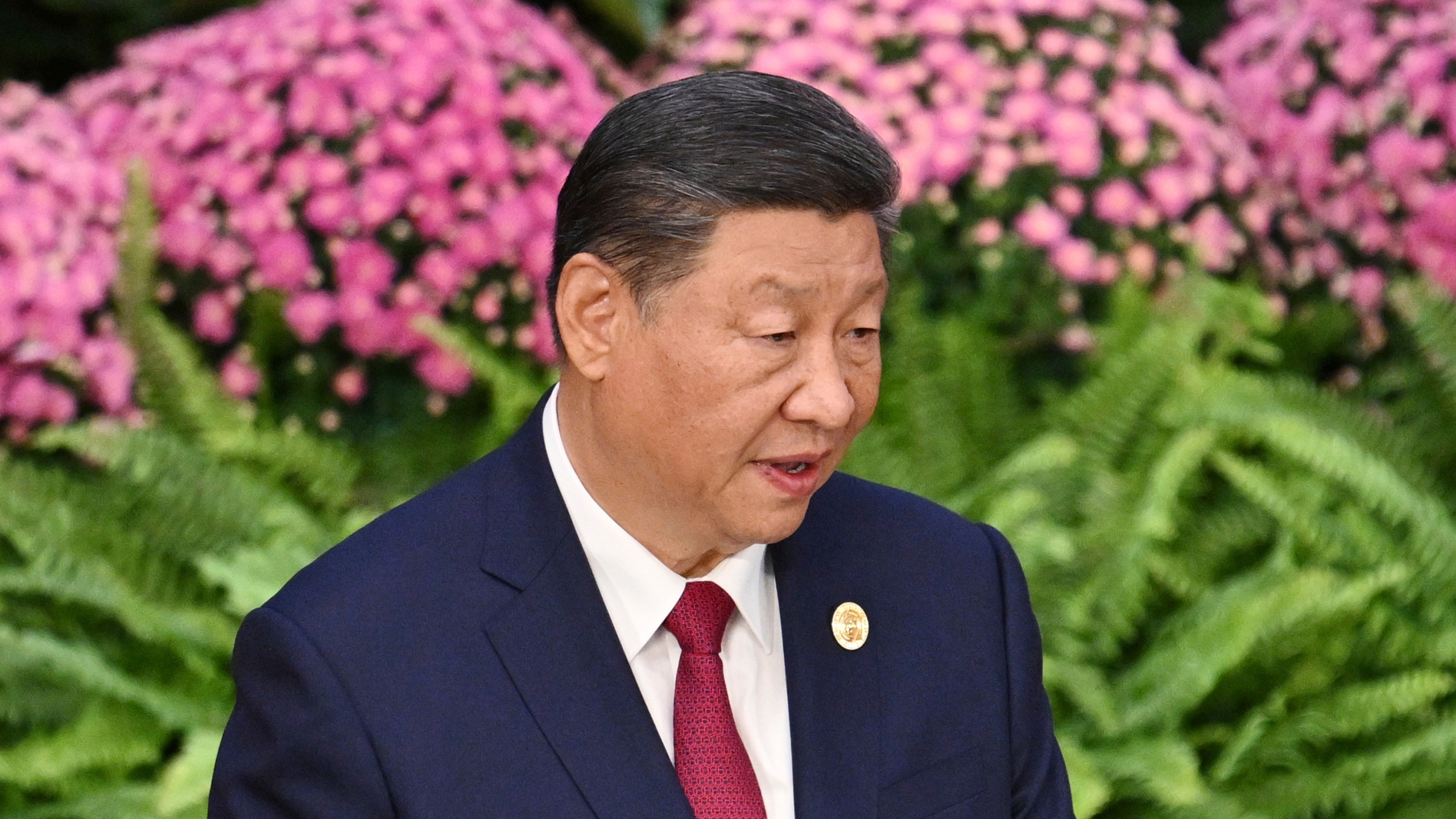 China's President Xi Jinping, speaks at the opening ceremony of the Forum on China-Africa Cooperation (FOCAC) at the Great Hall of the People in Beijing, Thursday, Sept. 5, 2024. (Greg Baker/Pool Photo via AP)