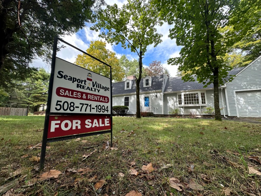 A home for sale in Sudbury, Mass., is shown on Sunday, Sept. 22, 2024. (AP Photo/Peter Morgan)