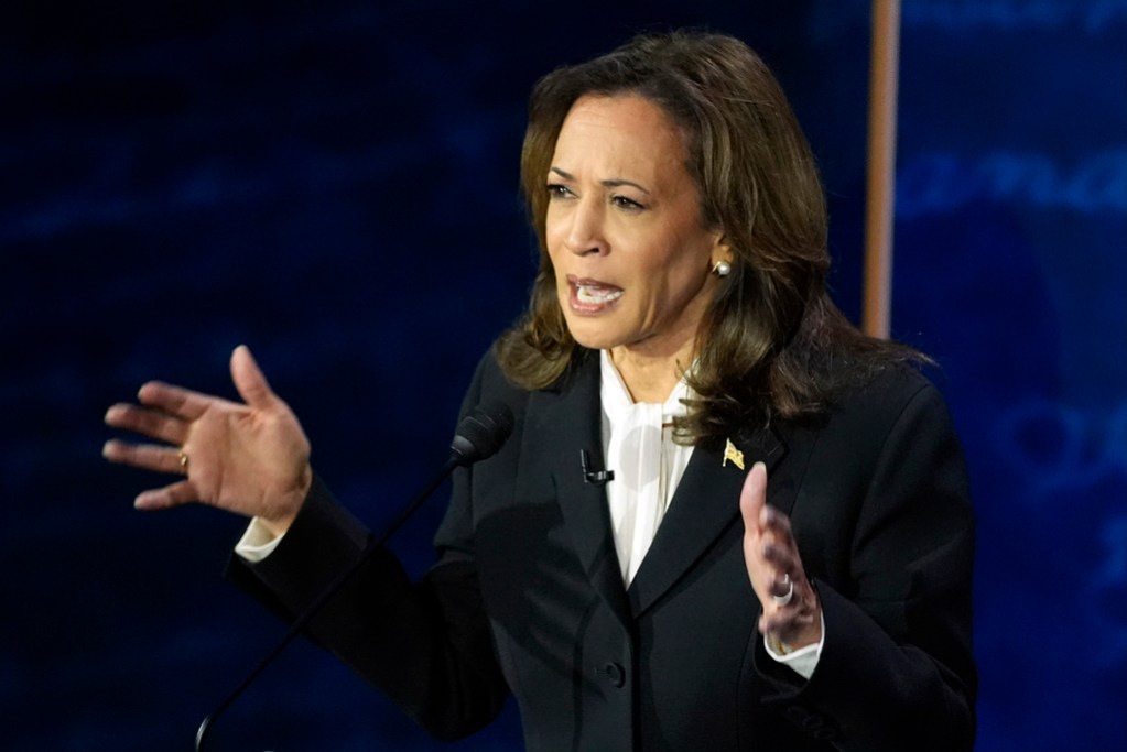 Vice President Kamala Harris speaks during the first presidential debate.